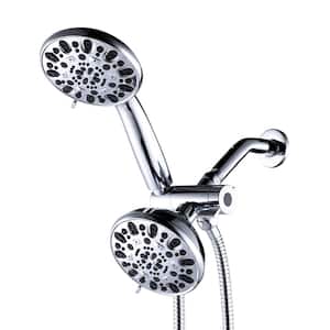 7-Spray Patterns with 1.8 GPM 4.5 in. Wall Mount Rain Fixed Shower Head in Chrome