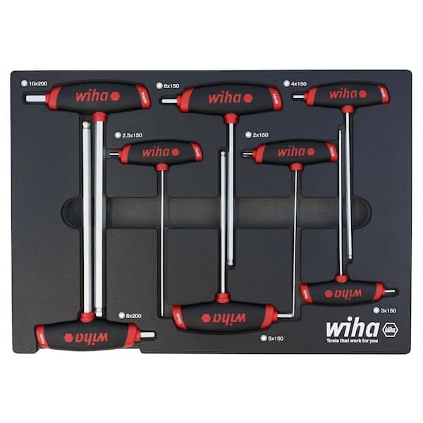 SoftGrip Dual Drive Hex Key Metric T-Handle (8-Piece) Tray Set