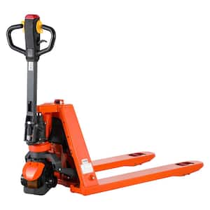 Lithium Battery Electric Pallet Truck Jack 3300 lbs. Capacity with 48 in. l x 27 in. W Fork. Orange