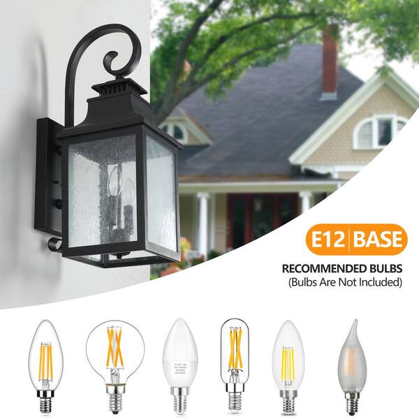Zeus & Ruta Black Aluminium Large Outdoor Wall Lamps with