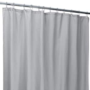 70 in. x 72 in. Silver Microfiber Soft Touch Seersucker Design Shower Curtain Liner