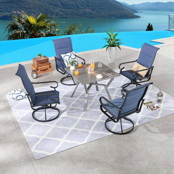 5-Piece Square Metal Outdoor Dining Set