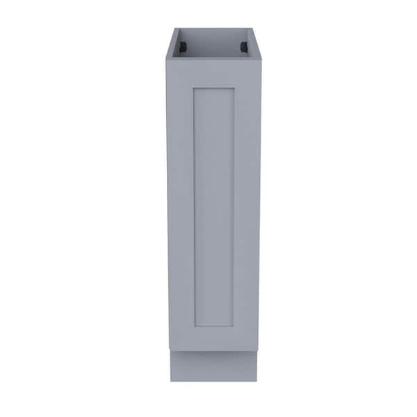 12 in. W x 24 in. D x 34.5 in. H in Ready to Assemble Plywood Pull Out Pantry Drawer Base Kitchen Cabinet in Grey