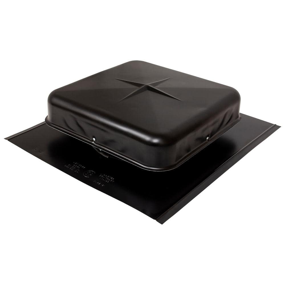 50 sq. in. NFA Aluminum Square-Top Roof Louver Static Vent in Black (Carton