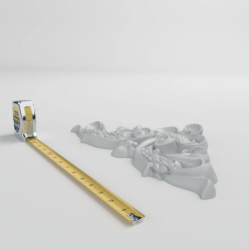Hamilton 15.25" White Polyurethane Crown Onlay Scroll