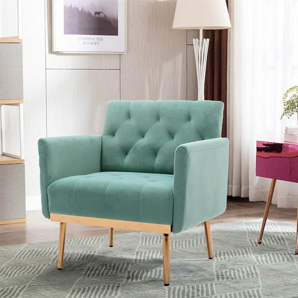 mint green velvet chair