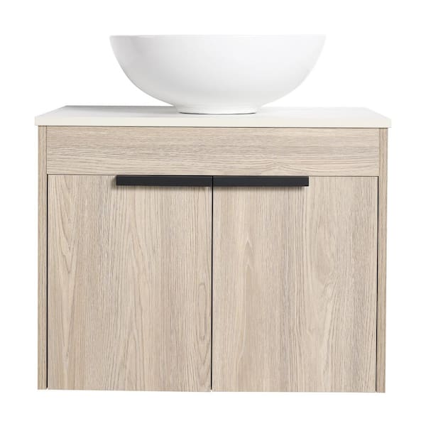 Victoria 24 in. W x 19 in. D x 24 in. H Floating Modern Design Single Sink Bath Vanity with Top and Cabinet in Wood