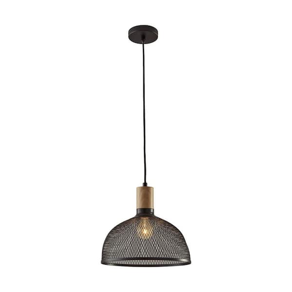HomeRoots 60-Watt 1 Light Matte Pendant Light with Fabric, No Bulbs Included