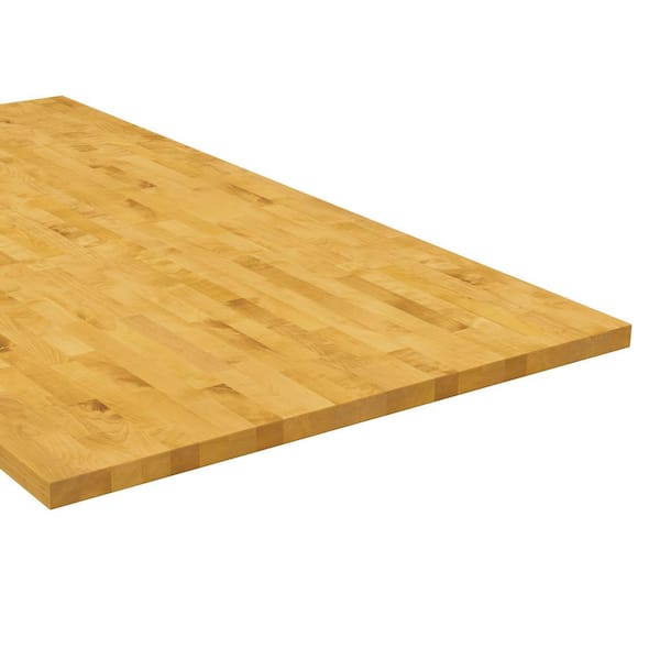6 ft. L x 39 in. D Unfinished Birch Butcher Block Countertop Island in Mango Stain with Eased Edge