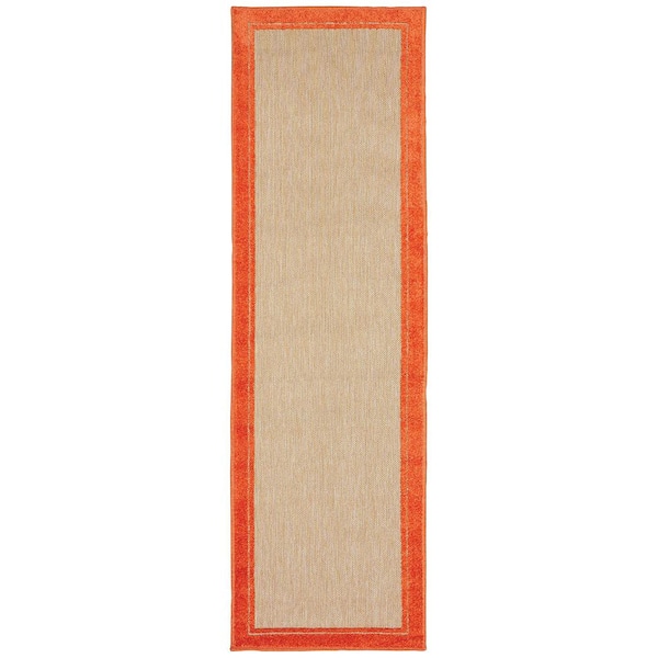 Bondi Tangerine 2 ft. x 8 ft. Outdoor Runner Rug