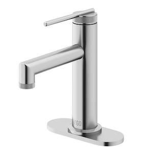 Sterling Single Handle Single-Hole Bathroom Faucet Set with Deck Plate in Brushed Nickel