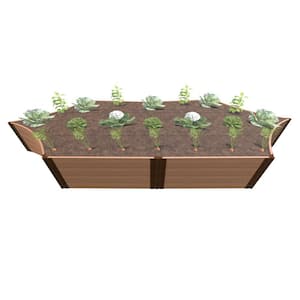 6 ft. x 16 in. x 22 in. Classic Sienna Composite 'Silver Salver Scalloped Raised Garden Bed - 1 in. Profile