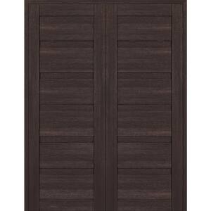 Louver 48 in. x 95.25 in. Both Active Veralinga Oak Wood Composite Double Prehung Interior Door