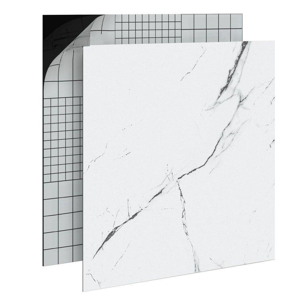 White Vein Marble 12 in. x 12 in. Vinyl Peel and Stick Backsplash 20-Pack Waterproof Easy-Clean Floor Tiles price history on PriceWatchPro