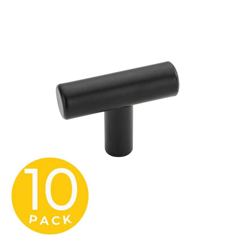 1.5 in. Modern T-Shaped Matte Black Cabinet Knob (10-Pack) price history on PriceWatchPro