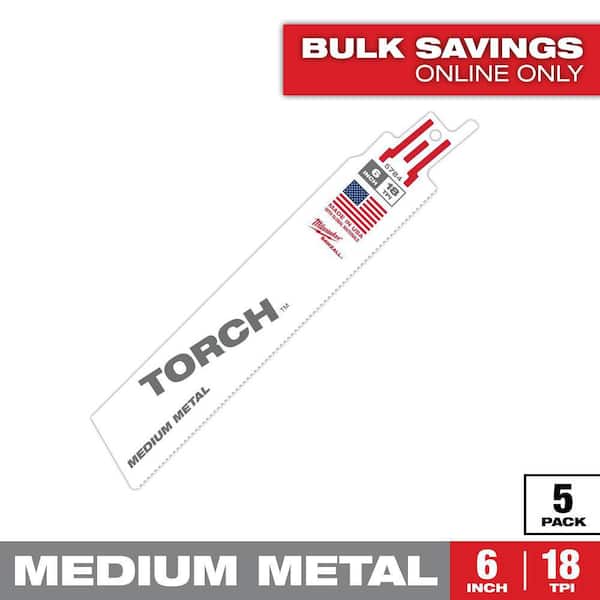 6 in. 18 TPI TORCH Medium Metal Cutting SAWZALL Reciprocating Saw Blades (5-Pack)
