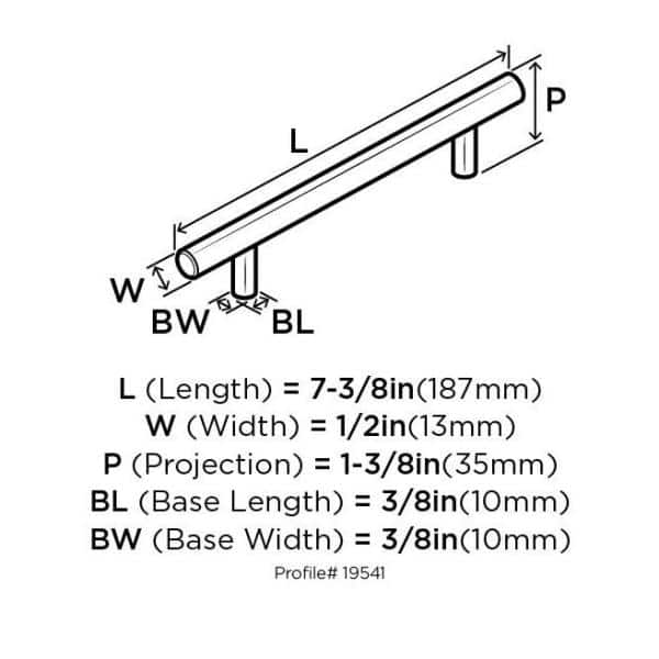 Polished Nickel 5-1/16 Inch Modern Bar Pull