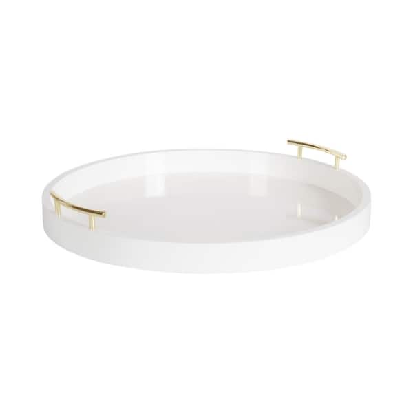 Kate and Laurel Lipton White MDF Decorative Tray