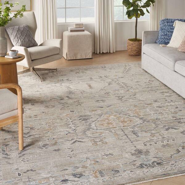 Lynx Ivory Taupe 9 ft. x 11 ft. All-over design Transitional Area Rug
