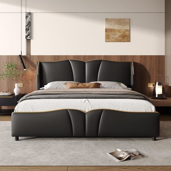 CHRISTOPHER KNIGHT HOME Parsi Modern Black PU Leather