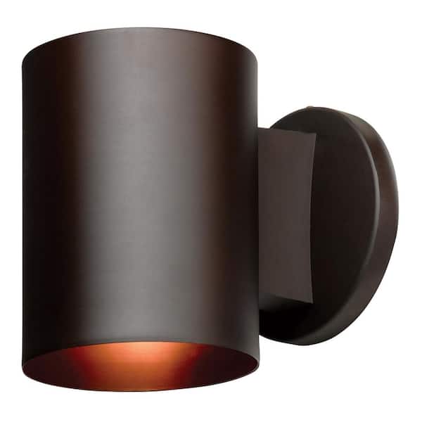 Poseidon 1-Light Bronze Metal Wall Lantern Sconce