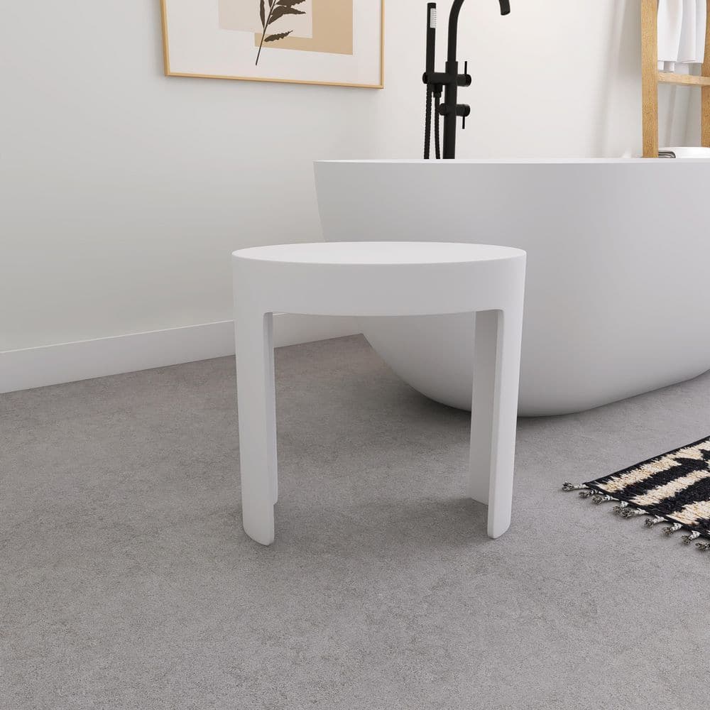 17 in. x 10 in. 17 in. Solid Surface Shower Stool Vanity Seat Walk In Shower Seat in Matte White price history on PriceWatchPro