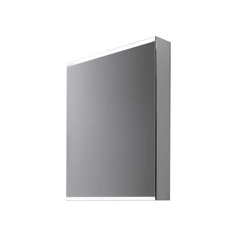 20 in. W x 26 in. H Silver Rectangle Aluminum Surface Mount Medicine Cabinet with Mirror