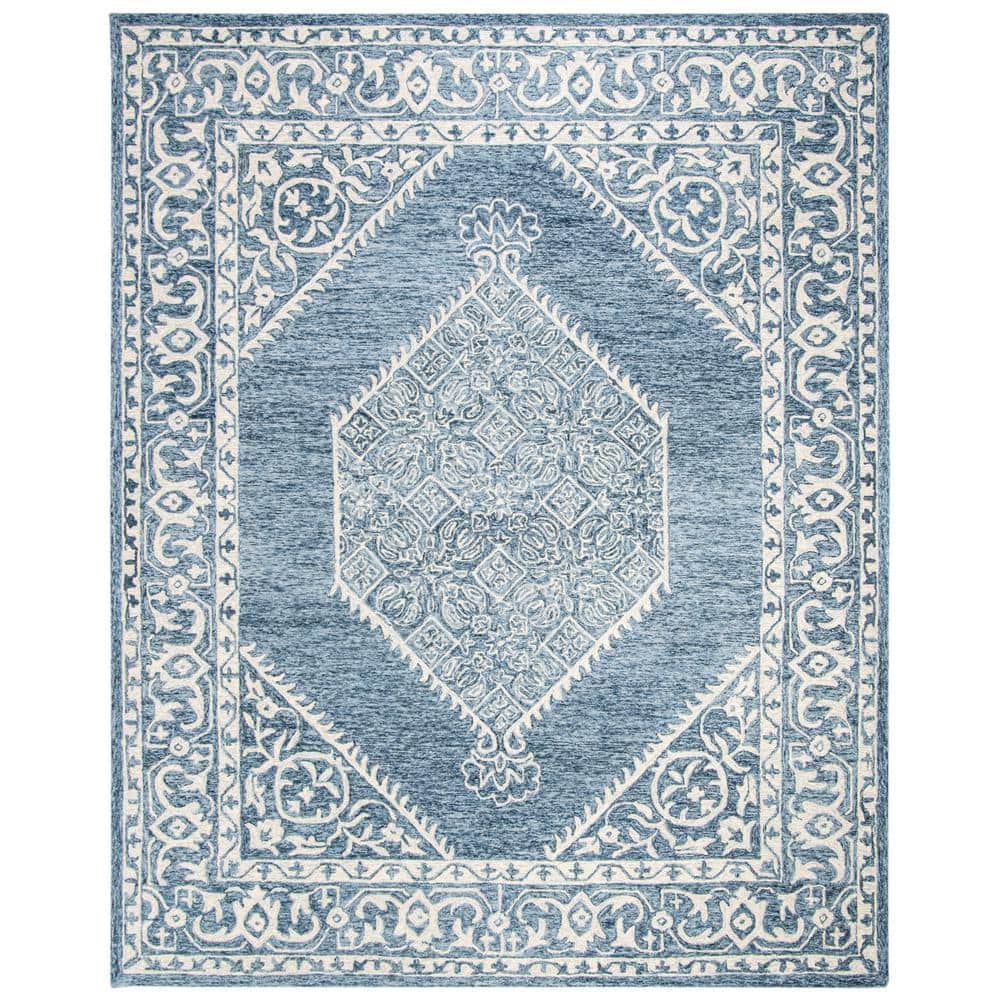 Ethereal Blue Hand-Tufted Wool 8' x 10' Rectangular Area Rug