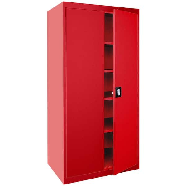 Elite Series Steel Freestanding Garage Cabinet in Red (36 in. W x 72 in. H x 24 in. D)