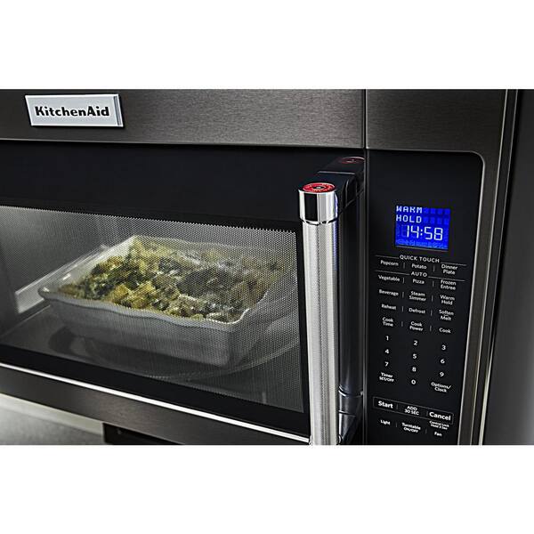 black stainless kitchenaid microwave