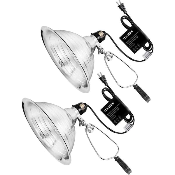 1. 2E+2-Volt 150-Watt Clamp Lamp Light with Detachable 8.5 in. Aluminum Reflector (2-Pack)