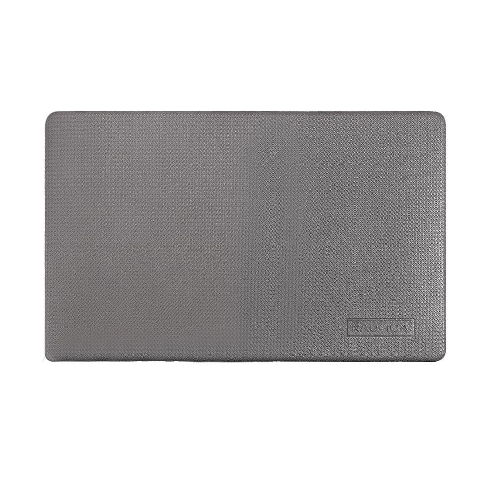 Nautica Dark Gray 17.5 in. x 32 in. PVC Embossed AntiFatigue Mat