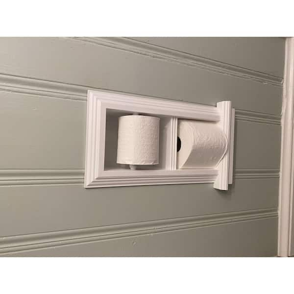 Brentwood-18  Recessed Wood Double Toilet Paper Holder