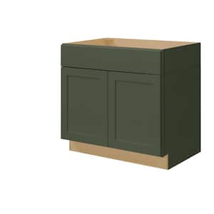 Avondale 36 in. W x 24 in. D x 34.5 in. H Ready to Assemble Plywood Shaker Sink Base Kitchen Cabinet in Fern Green
