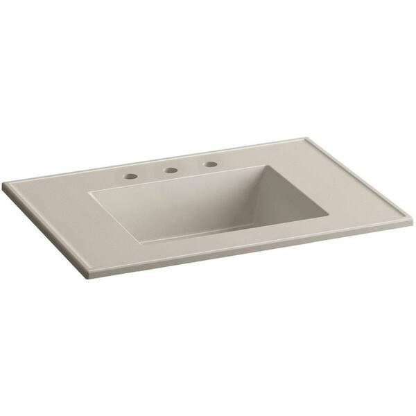 KOHLER Ceramic/Impressions 25 in. Vitreous China Vanity Top with Basin in Sandbar Impressions