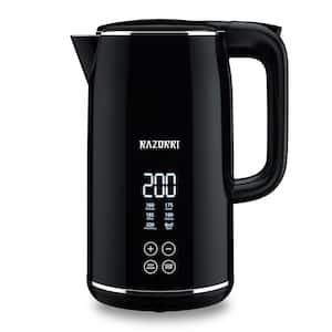 Premio 9-Cups Black Stainless Steel Interior Cordless Electric Kettle with BPA Free Exterior Smart Control