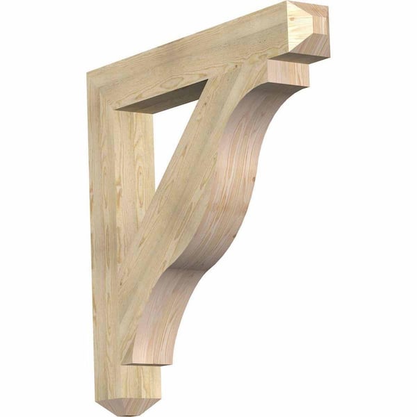Ekena Millwork 6 in. x 44 in. x 44 in. Douglas Fir Funston Craftsman Rough Sawn Bracket