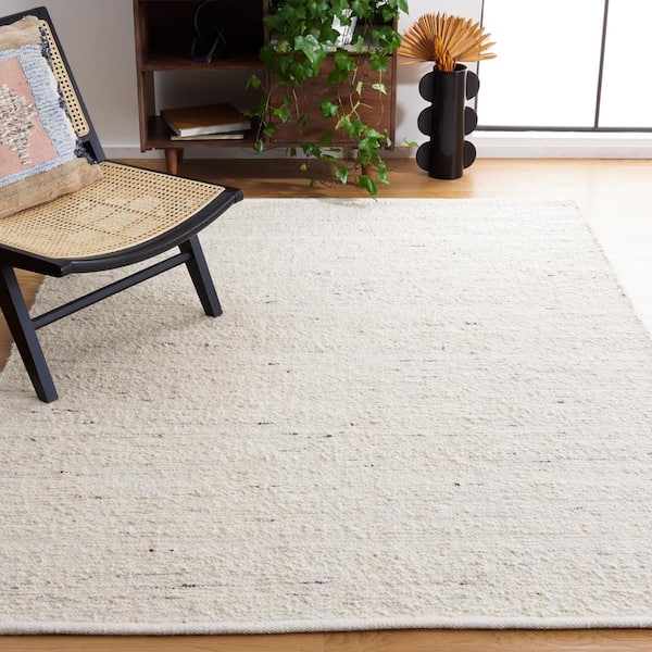 Natura 5 ft. x 8 ft. Ivory Solid Color with Speckles Area Rug