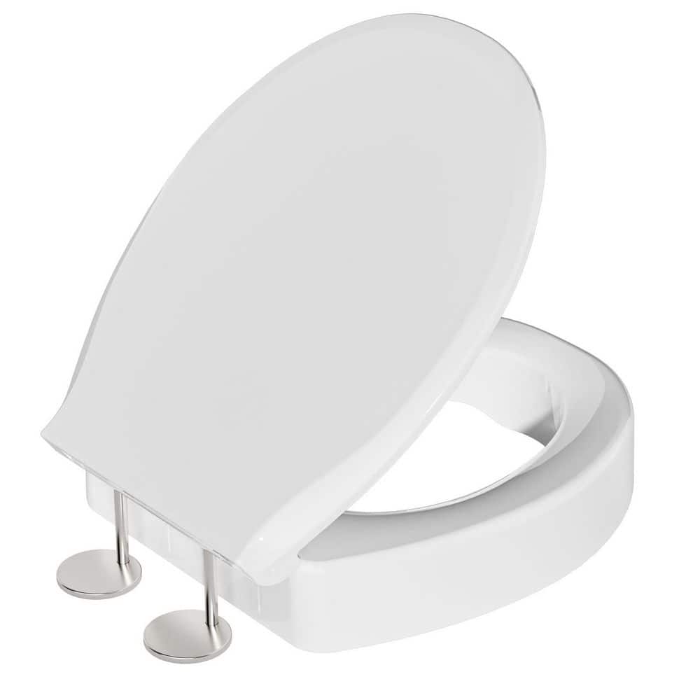 14.37 in. x 16.9 in. Soft Close Elevated Round Toilet Seat for Seniors, Soft Close, Easy Install and Clean in White price history on PriceWatchPro