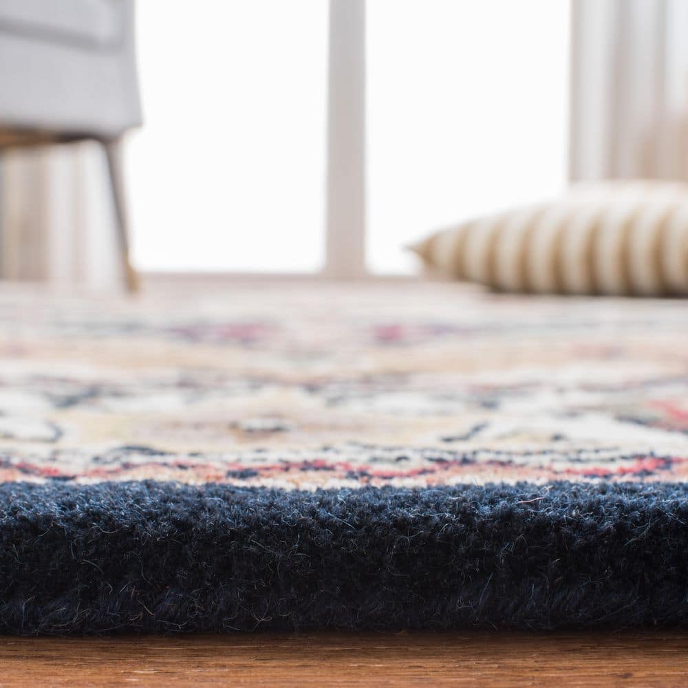 Heritage Navy and Brown Hand-Tufted Wool 6' x 9' Area Rug