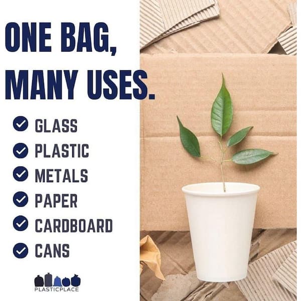 Plasticplace 12-16 gal. Blue Recycling Bags with Symbol (Case of 250)