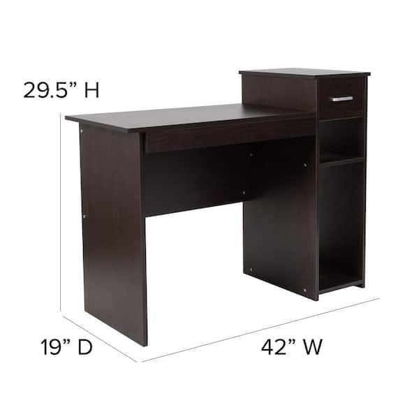Flash Furniture 42 In Espresso Rectangular 1 Drawer Computer Desk With Keyboard Tray Nannjhd3518b The Home Depot Flash Furniture 42 In Espresso, Flash Furniture Black Computer Desk With Pull Out Keyboard Tray