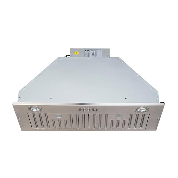 Home Beyond 28 in. 600 CFM Insert/Built-in Range Hood with Baffle Filters LED Lights 3-Speed ​​Control in Stainless Steel