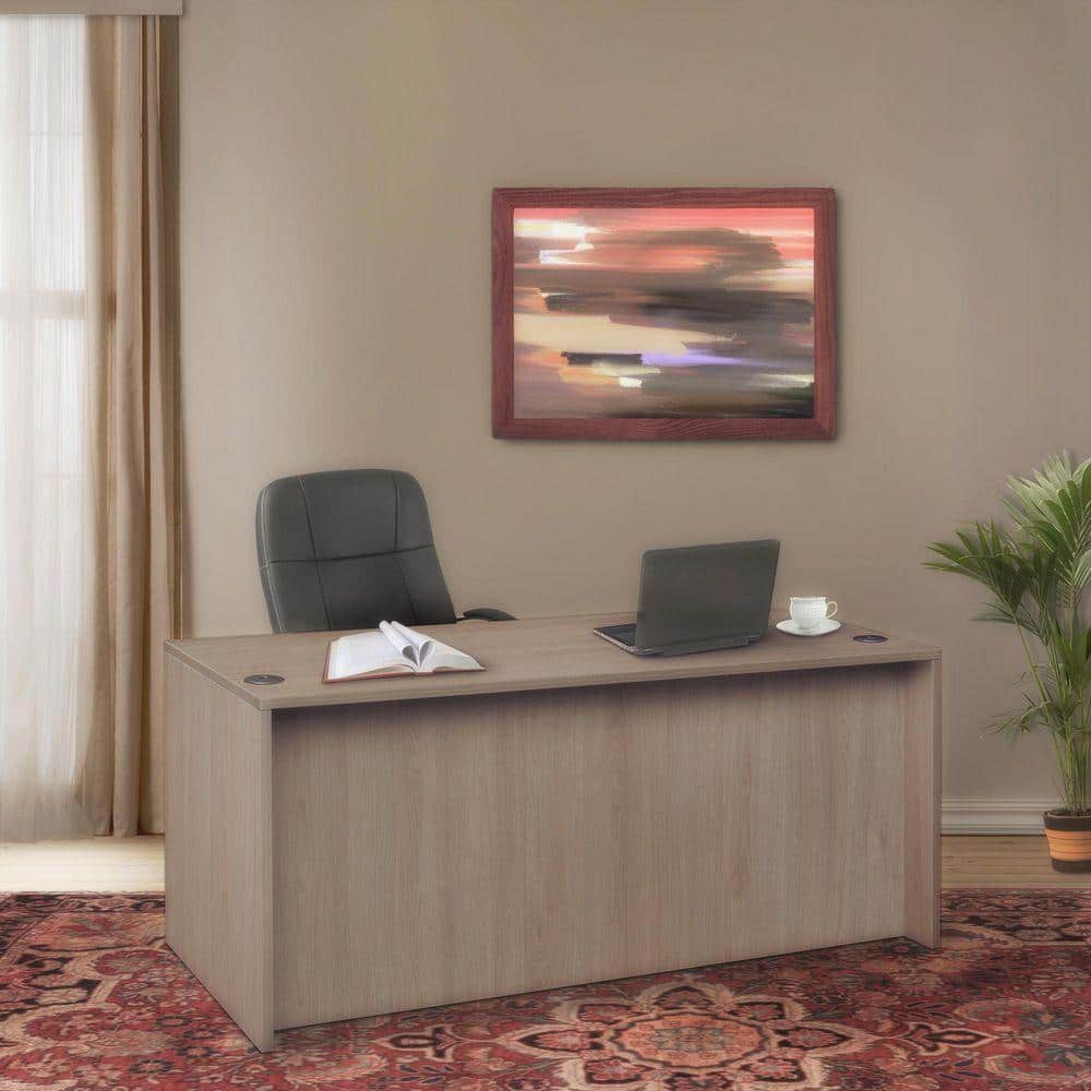 Legacy 71 in x 35 in. Noble Oak Office Desk with Double Full Pedestal