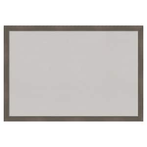 Edwin Clay Grey Wood Framed Grey Corkboard 38 in. x 26 in. Bulletin Board Memo Board