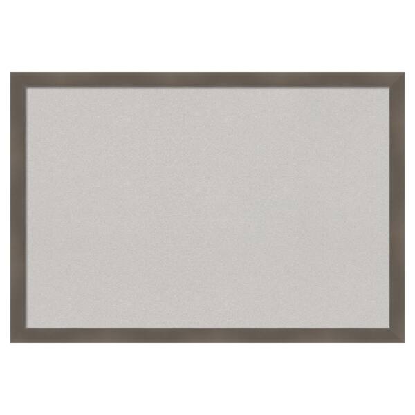 Amanti Art Edwin Clay Grey Wood Framed Grey Corkboard 38 in. x 26 in