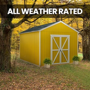 Professionally Installed All Weather High Wind 145 12 ft. W x 12 ft. Outdoor Wood Shed with Black Shingles (144 sq. ft.)
