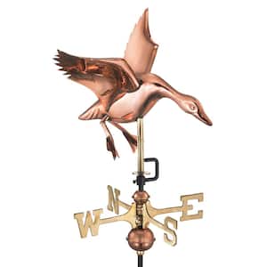 Landing Duck Cottage Weathervane - Pure Copper with Roof Mount