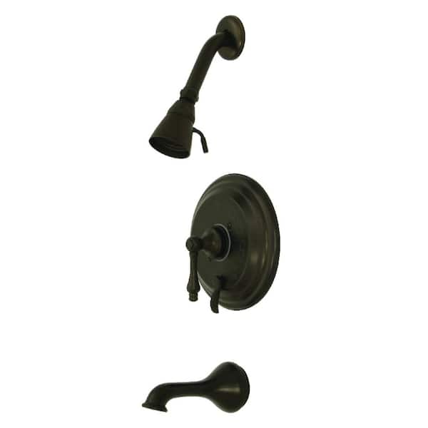 Kingston Brass Restoration Single Handle 1-Spray Tub and Shower Faucet 2 GPM with Pressure Balance in Oil Rubbed Bronze