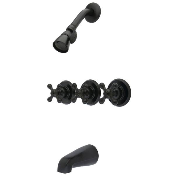 Victorian 3-Handle 1-Spray Tub and Shower Faucet 1.8 GPM in Oil Rubbed Bronze